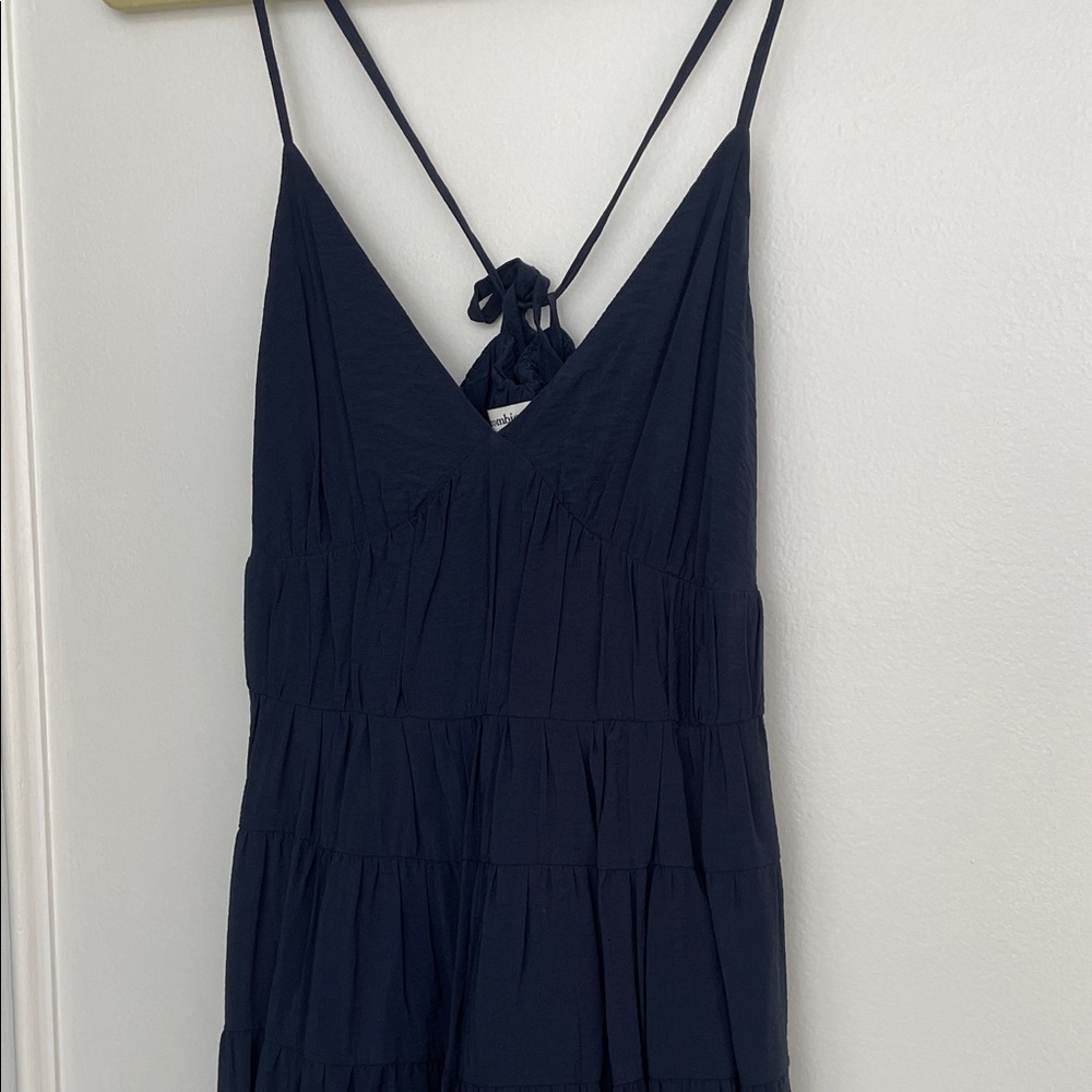 Abercrombie & Fitch Navy Tiered Spaghetti-Strap Maxi Dress - Picture 2 of 3